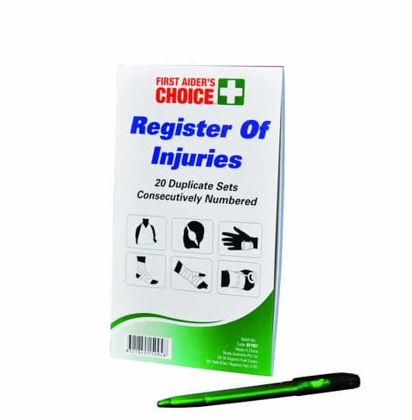 Register Of Injuries Book & Pen
