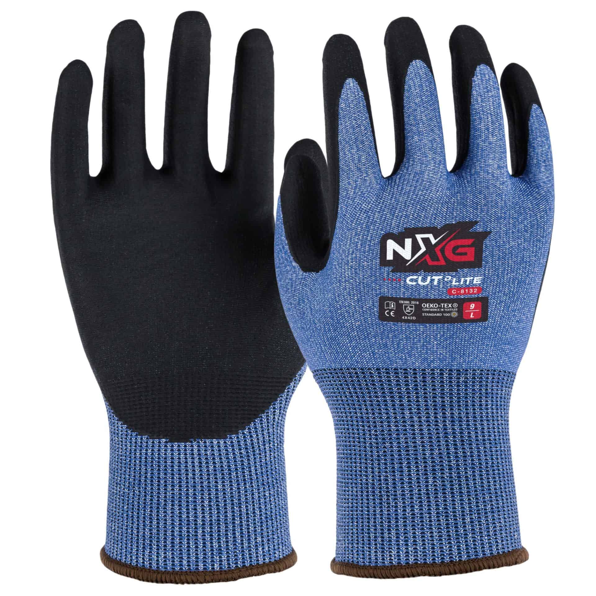 NXG Gloves, Cut D Lite, Black Nitrile Integrity Health & Safety