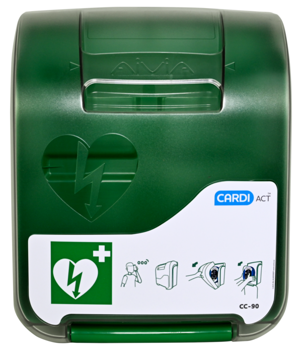 CARDIACT Green Outdoor Alarmed AED Cabinet
